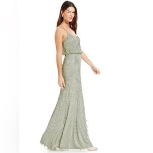 Adrianna Pappell Blouson Gown in Mist